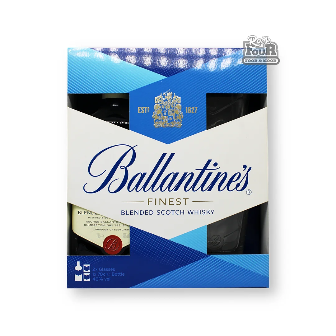 Whiskey set "Ballantine's Finest" with 2 glasses, 700ml